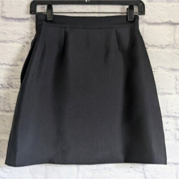 Lee Mathews Penny Mini Skirt 0 NEW Black Technical-Canvas Wrap Retro Designer - Picture 5 of 9